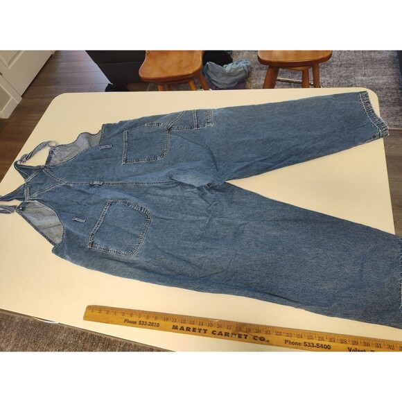 R.V.T . Denim Bibs Overalls Blue Women's Size 24 100% Cotton - Picture 9 of 11